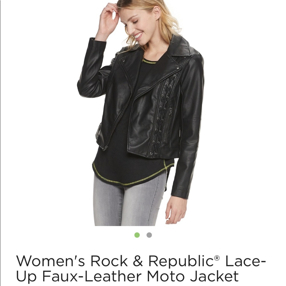 NWOT! Rock & Republic Faux Leather Moto
